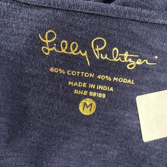 Lilly Pulitzer Surfcrest Dress Medium True Navy Blue‎ Cotton Modal NWT DR-1355 - Picture 8 of 12